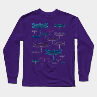 Purple and Blue Dragonflies Long Sleeve T-Shirt